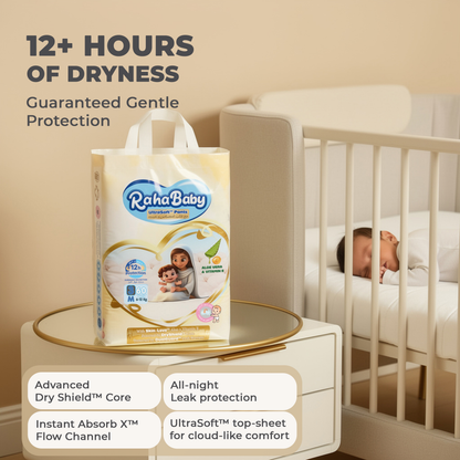 Raha baby with Absorb-X Core, Size 5, 12-18 Kg, 60 diaper pants.
